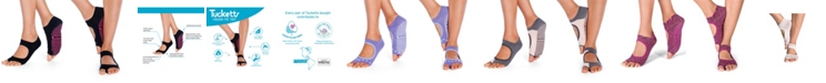 TUCKETTS Women's Open Toe Grip Sock for Pilates Barre Yoga Allegro